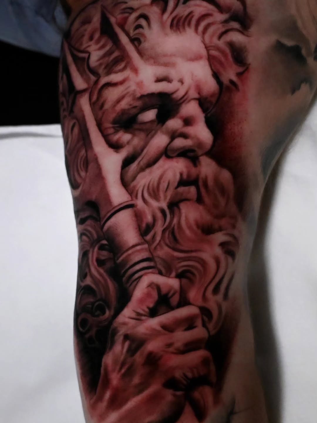 Bearded man realism tattoo on the forearm by Michael ORegan