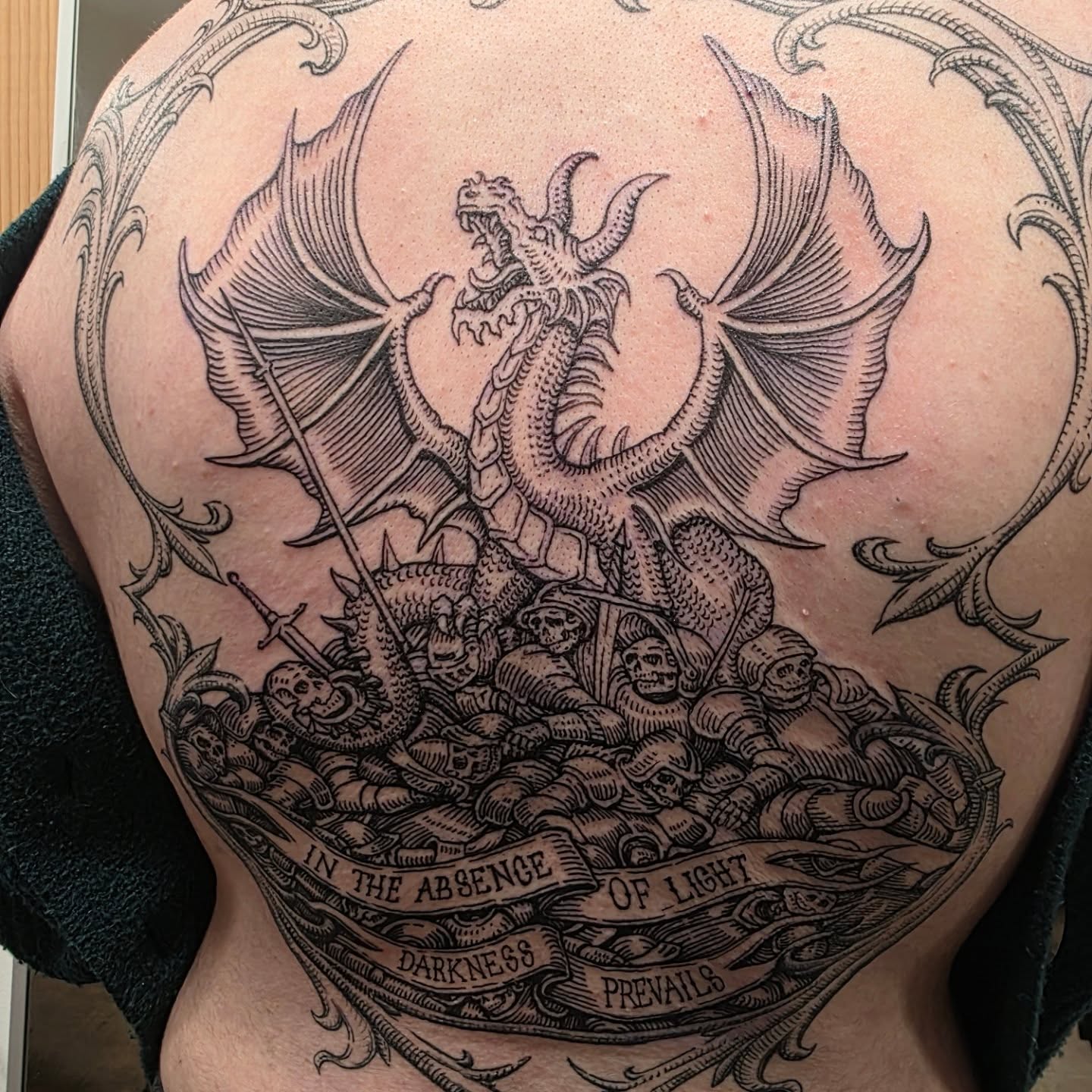 Tattoo by @asparagusnightmare — black_and_grey