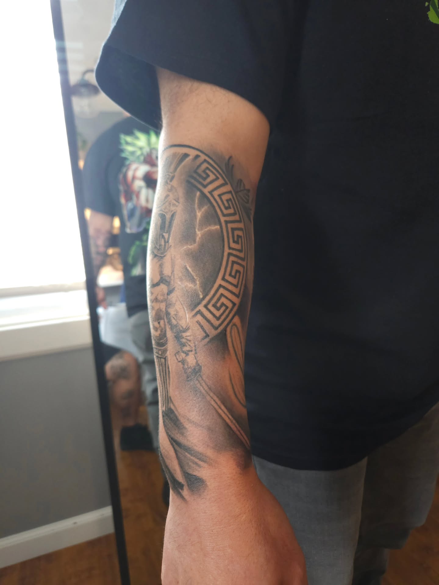 Tattoo by @gordochilitotattoos — black_and_grey, geometric