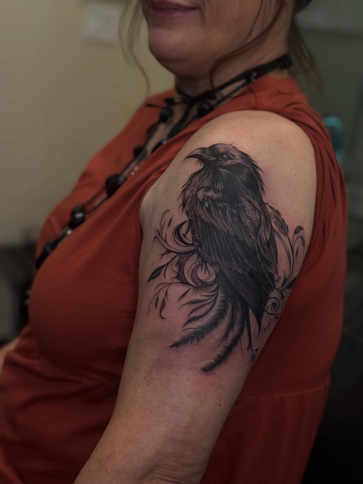 Tattoo by @gluhd_ink — black_and_grey