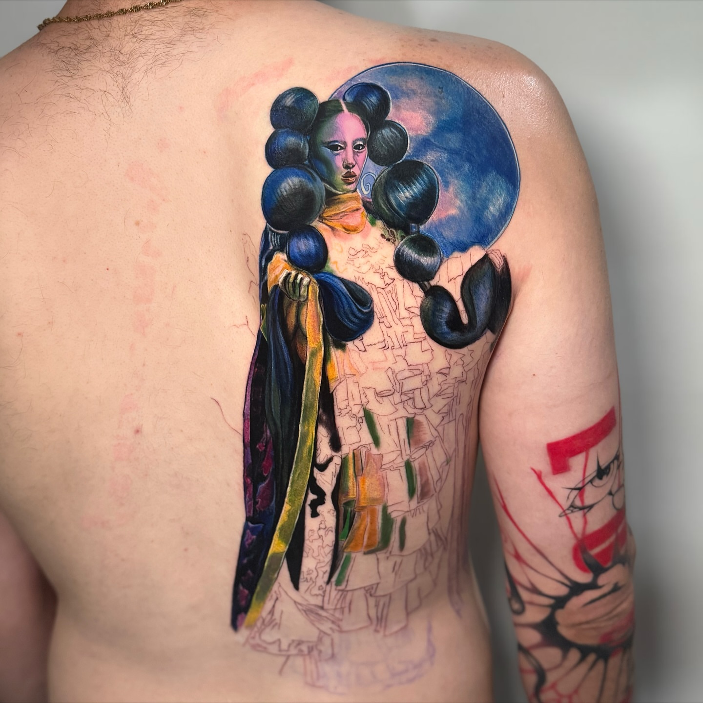 Tattoo by @irisarelart — illustrative, surrealism