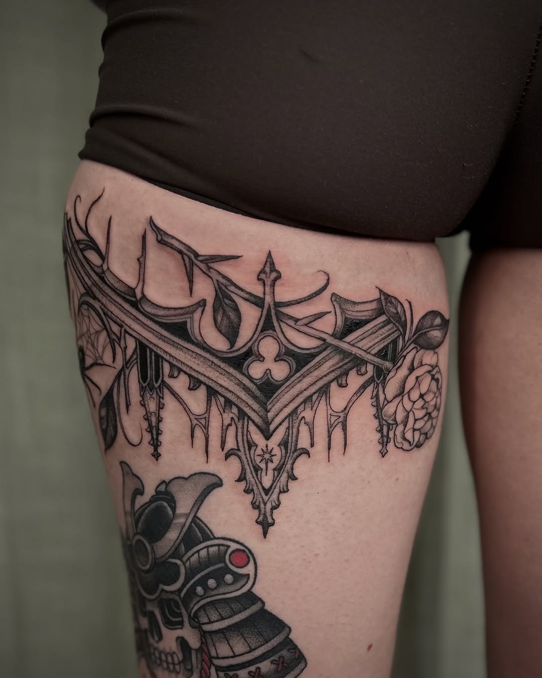 Tattoo by @racheltruskotattoos — black_and_grey, ornamental