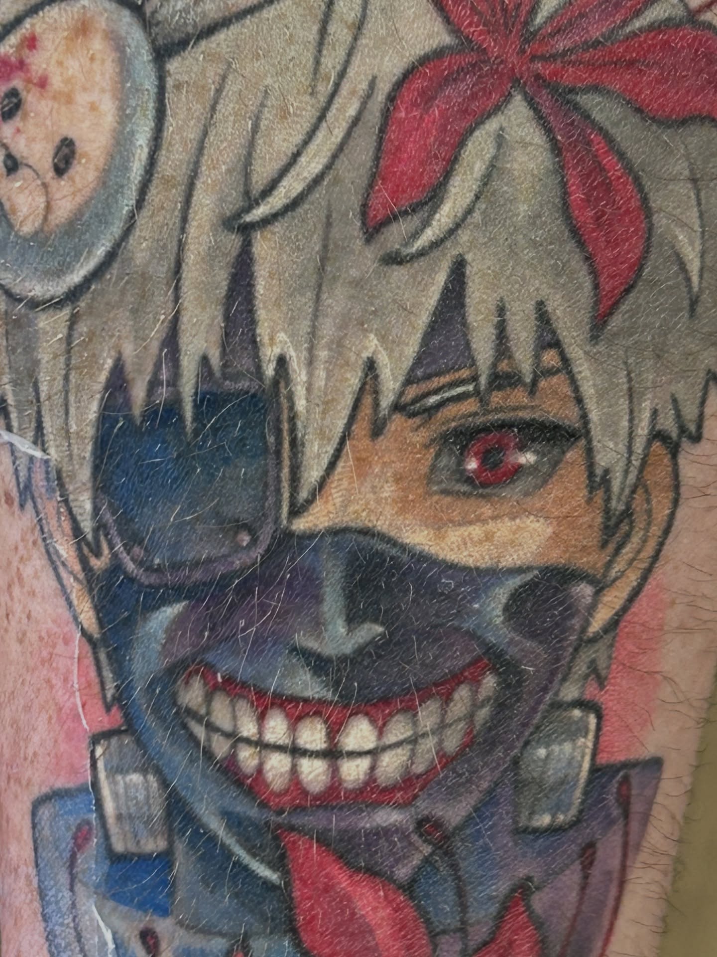 Anime character anime tattoo on the forearm by Mando Castro