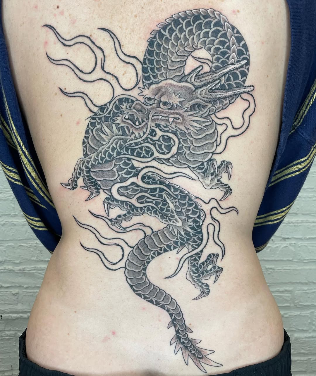 Dragon Japanese tattoo on the ribs by Jesus A.