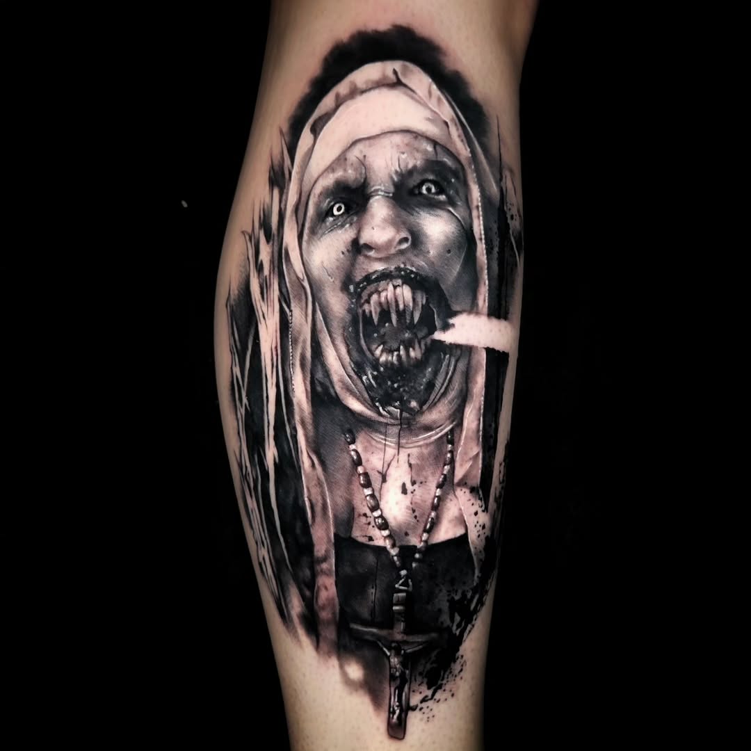 Tattoo by @victor_hatch_tattoos — dark_realism, black_and_grey