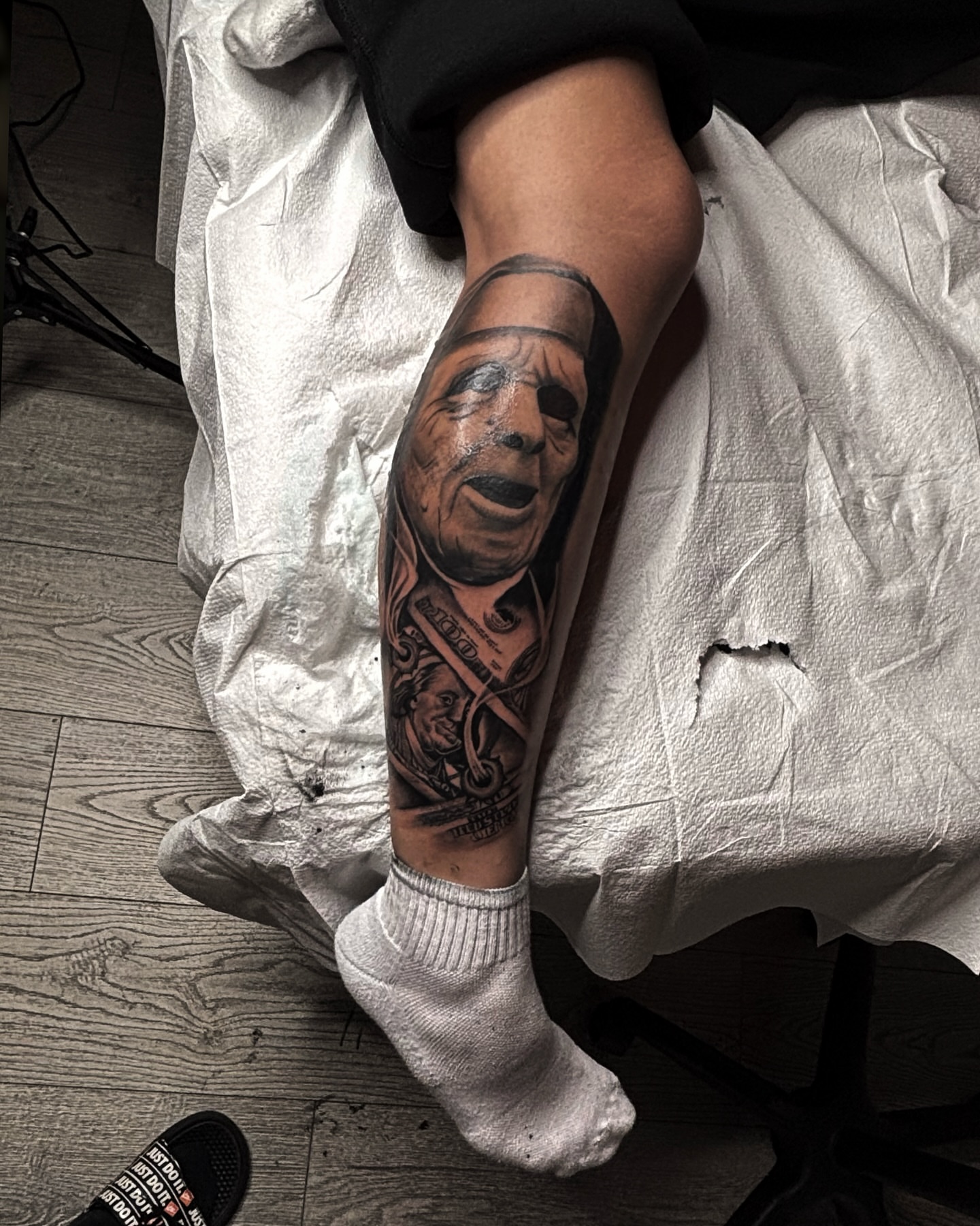 Tattoo by @trevtheimpaler — realism, black_and_grey