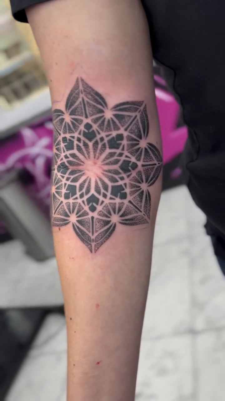 Tattoo by @mastercrae — geometric, dotwork