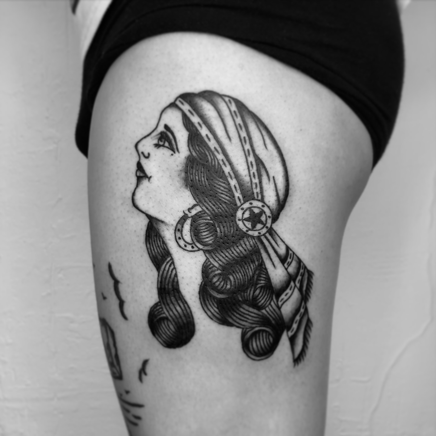 Tattoo by @hontraditional — black_and_grey