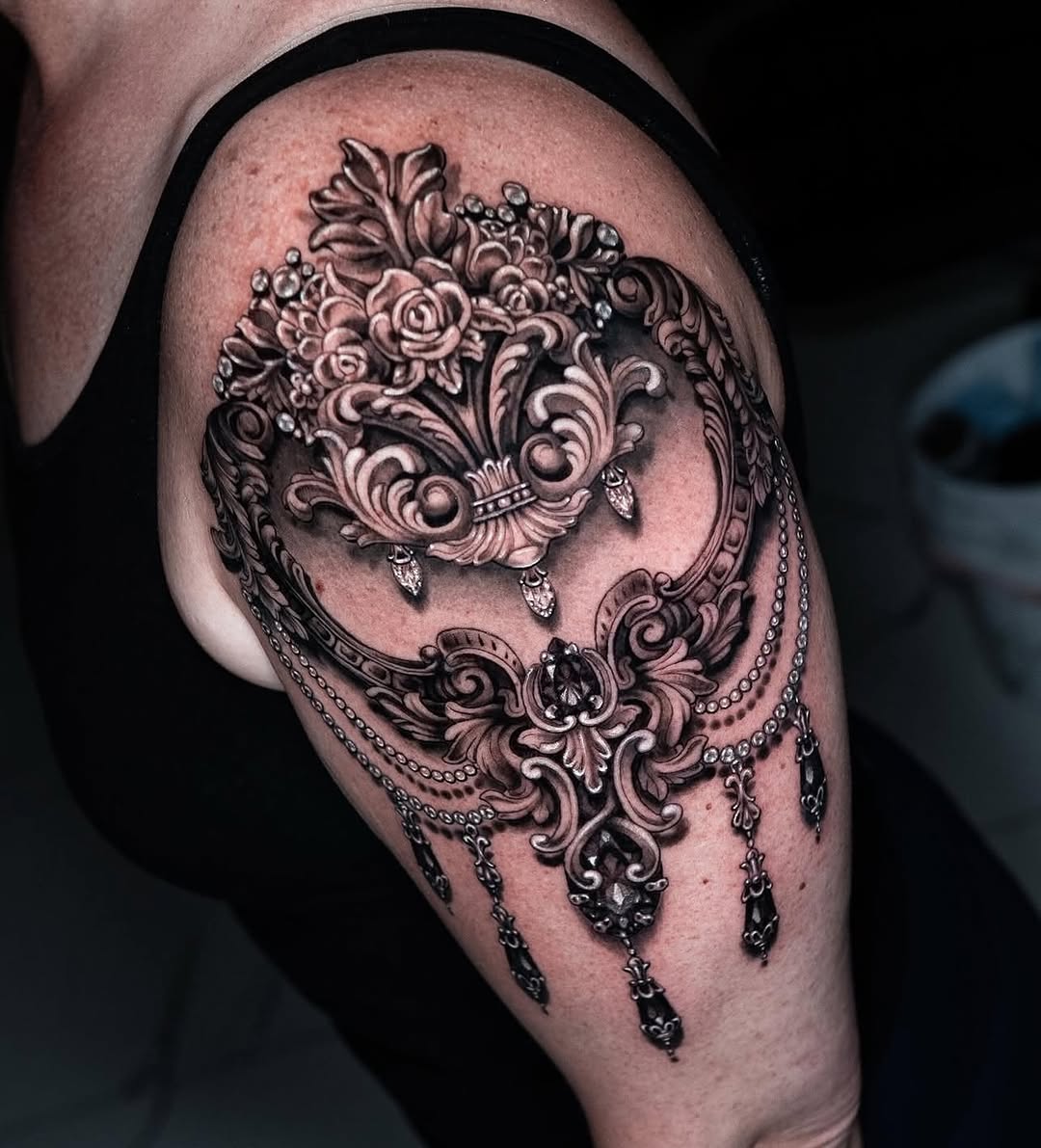 Tattoo by @amberstrangetattoos โ black_and_grey, realism