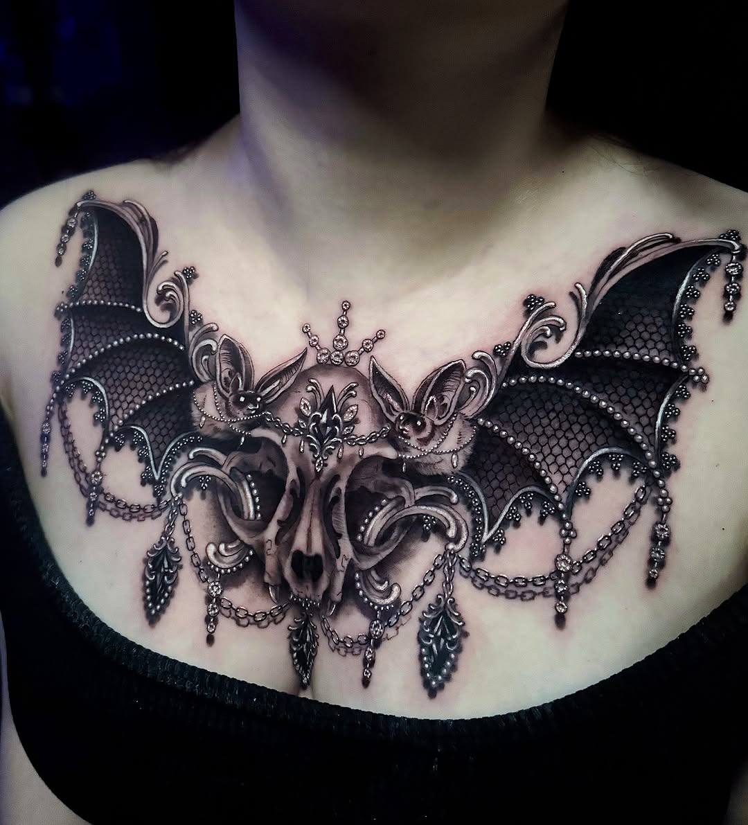 Tattoo by @amberstrangetattoos โ black_and_grey, ornamental