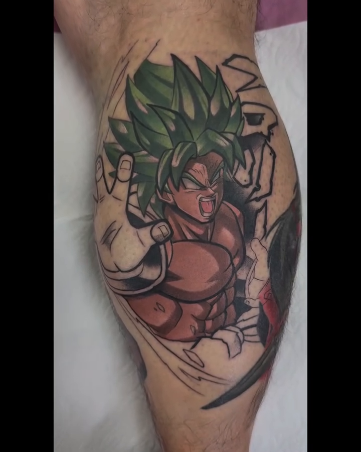 Broly from Dragon Ball Z anime tattoo by Jake lyon