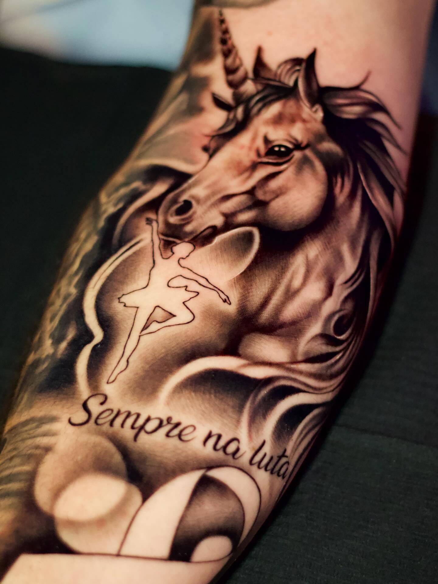 Unicorn and ballerina realism tattoo on the forearm by π
π¬π±π’π―π¬ πππ±π±π¬π¬ π