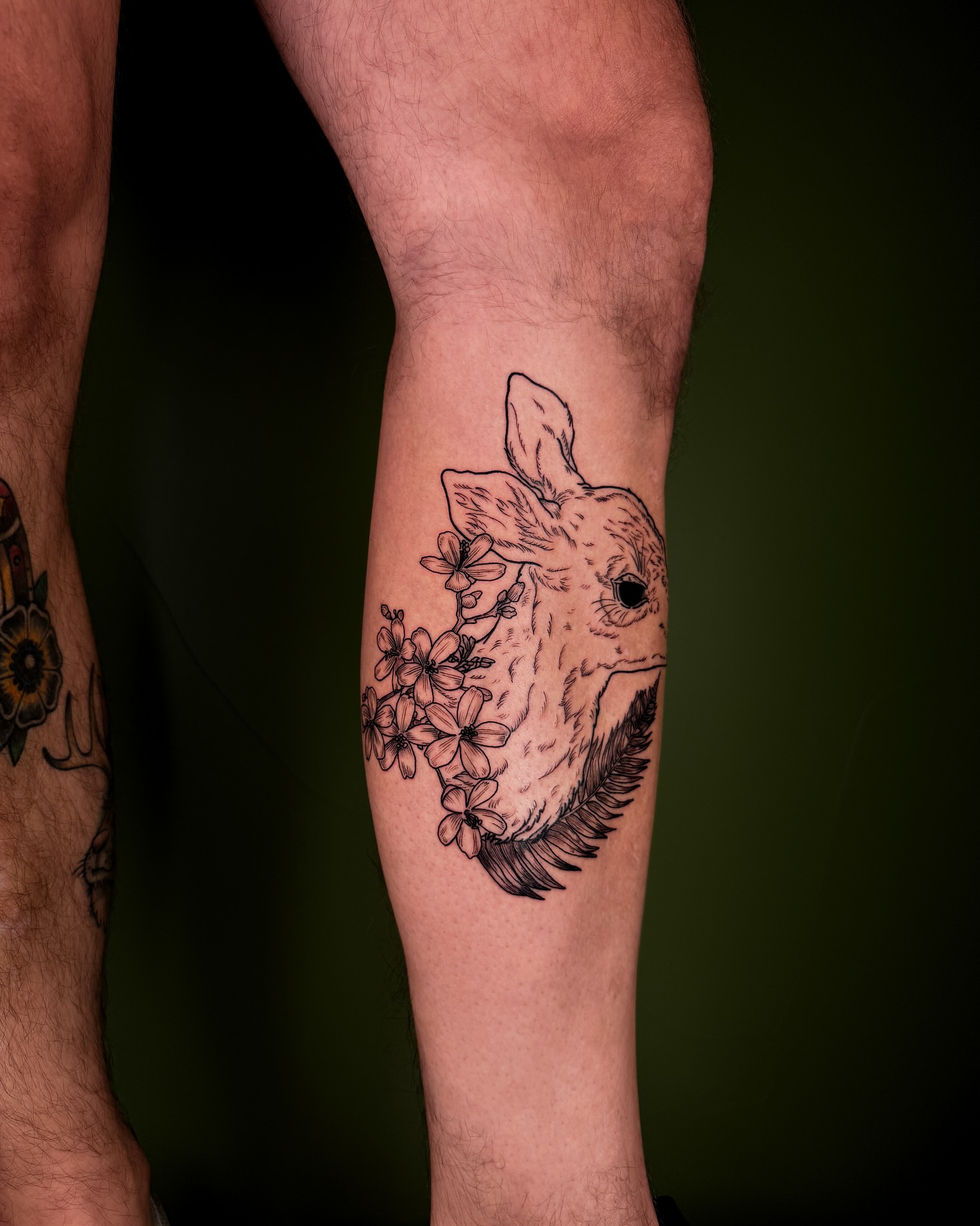 Tattoo by @faunawitchtattoo — black_and_grey