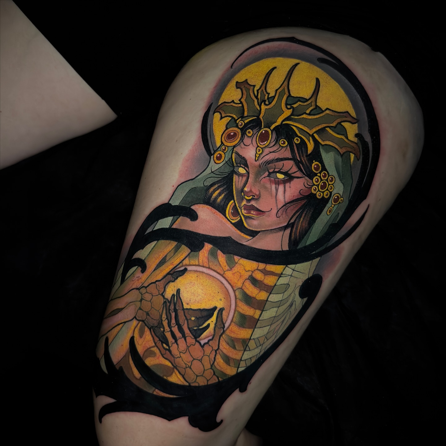 Tattoo by @chance_tattoos — american_traditional, dotwork