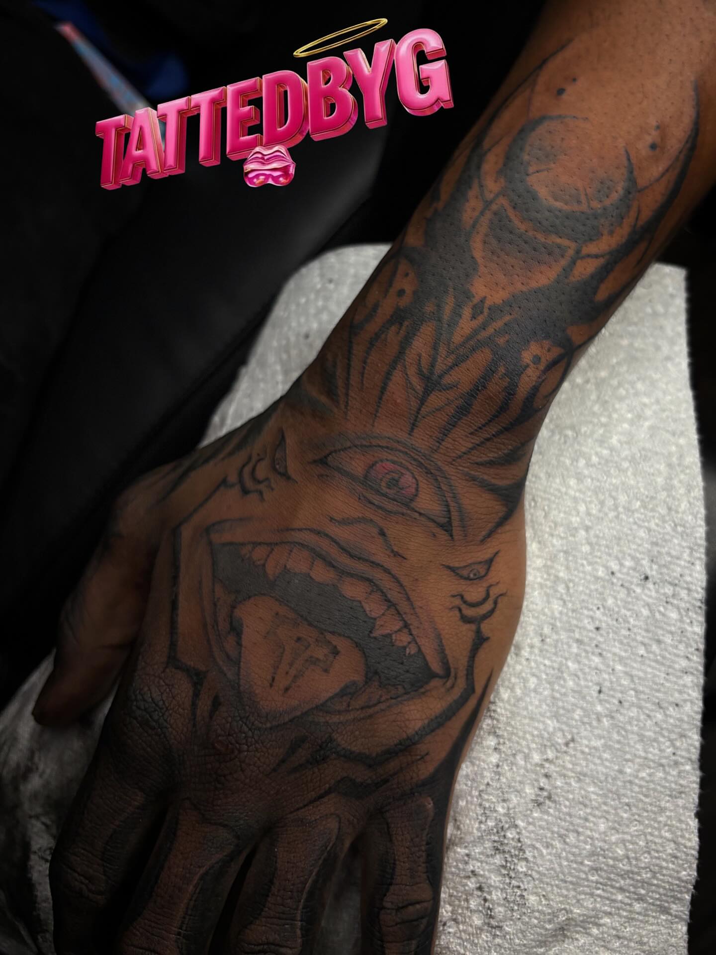 Angry face dark realism tattoo on the hand by ✧ Dallas Tattoo Artist  ✧