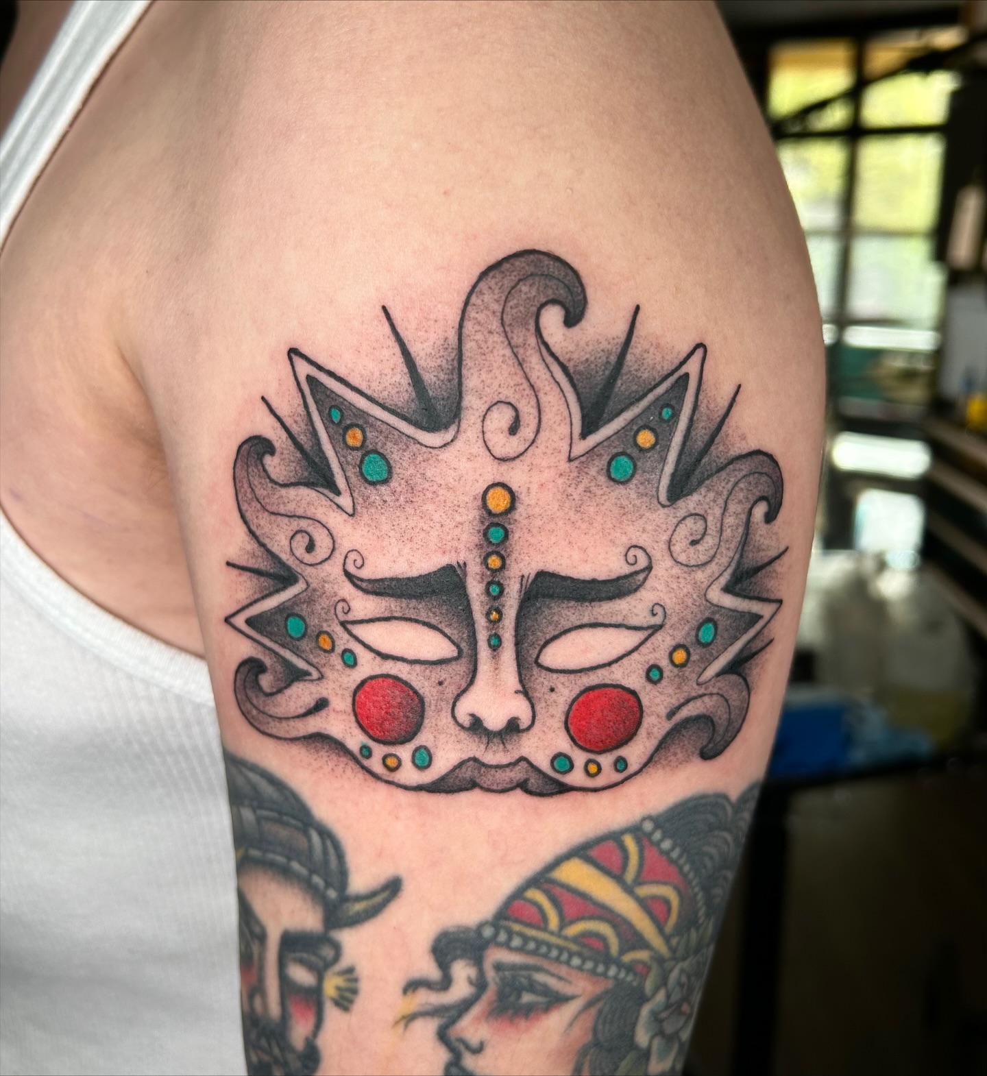 Tattoo by @reymon_tattoos — dotwork, black_and_grey