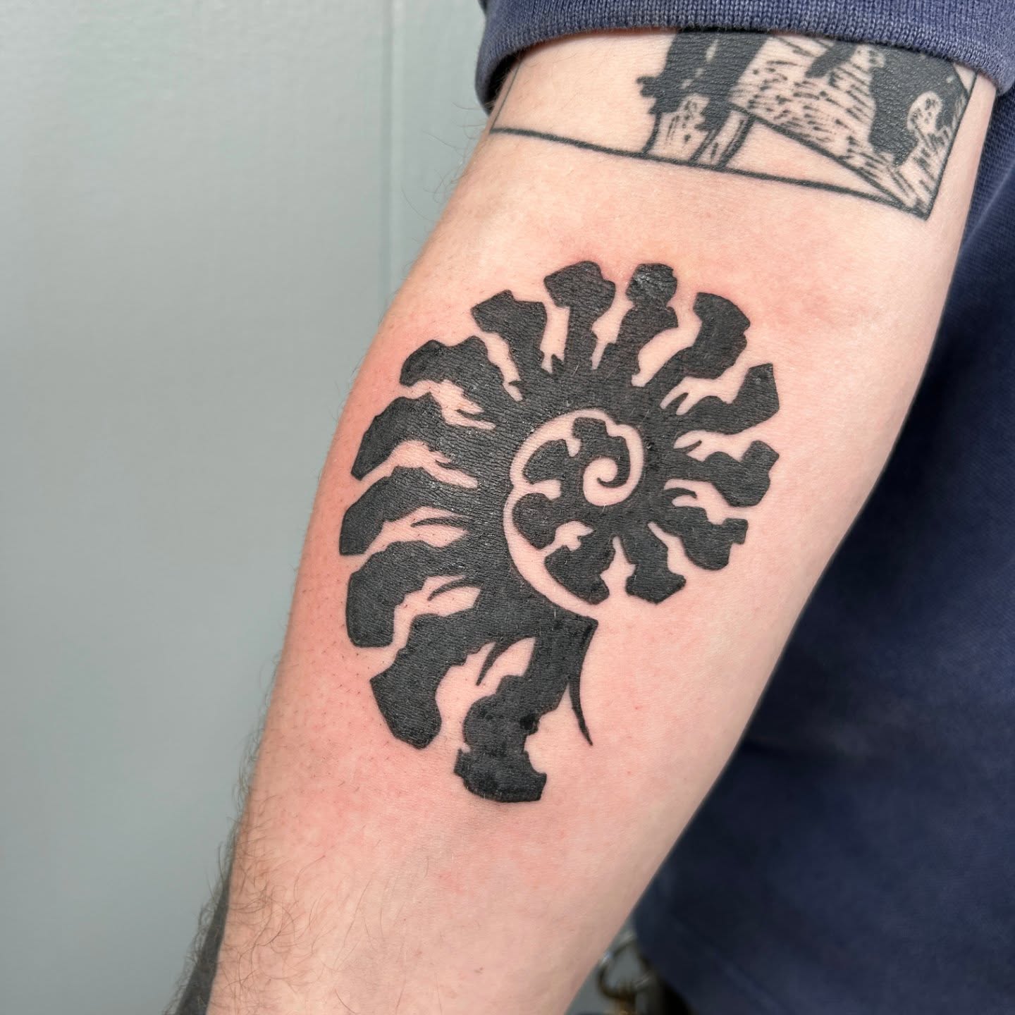 Tattoo by @dokkaebi_ink — black_and_grey