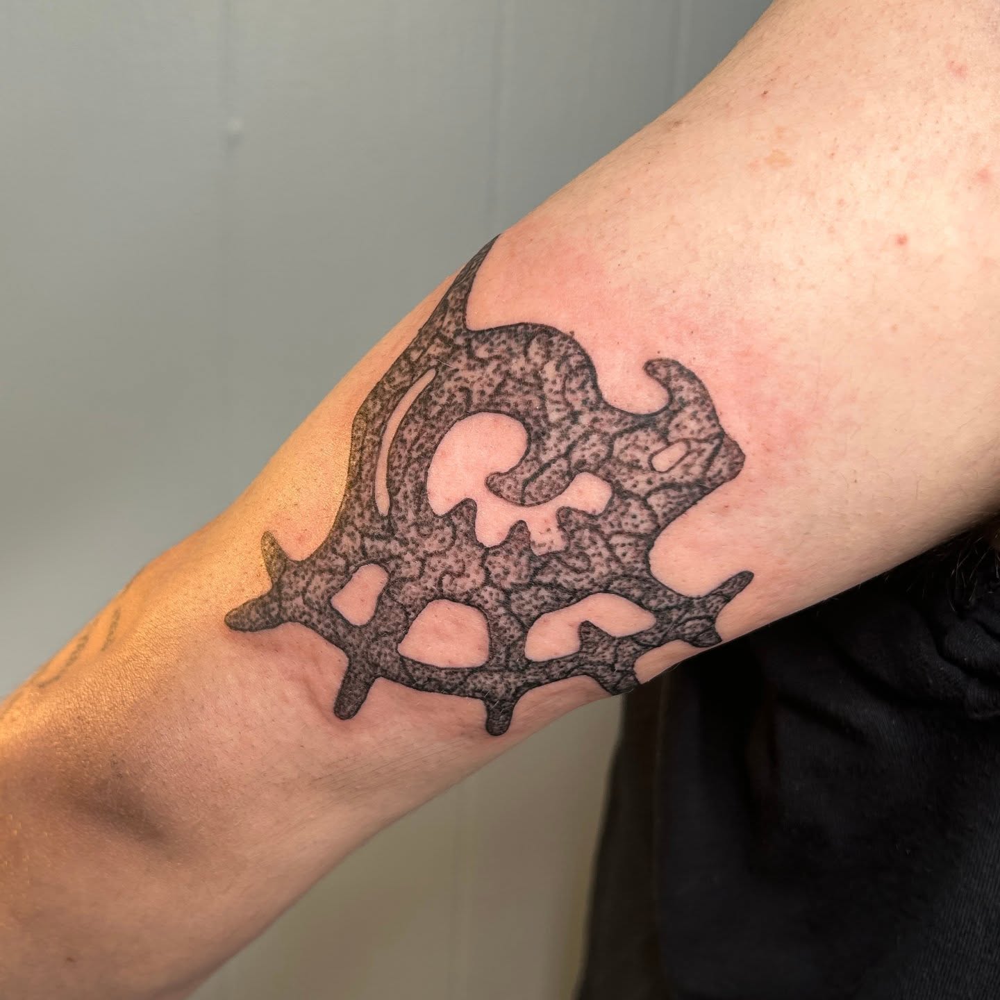Tattoo by @dokkaebi_ink — dotwork