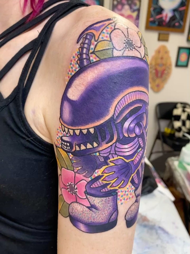 Tattoo by @unicornglitterblaster — dotwork, realism