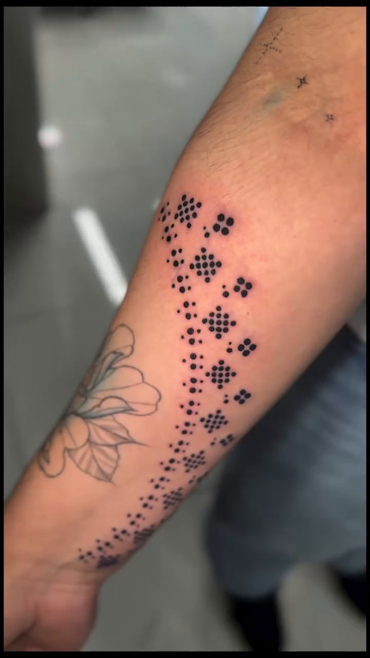 Tattoo by @by_keroosha — dotwork, geometric