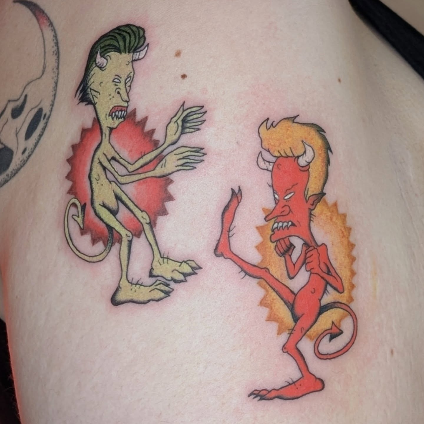 Demons neo-traditional tattoo on the torso by π²π°πket