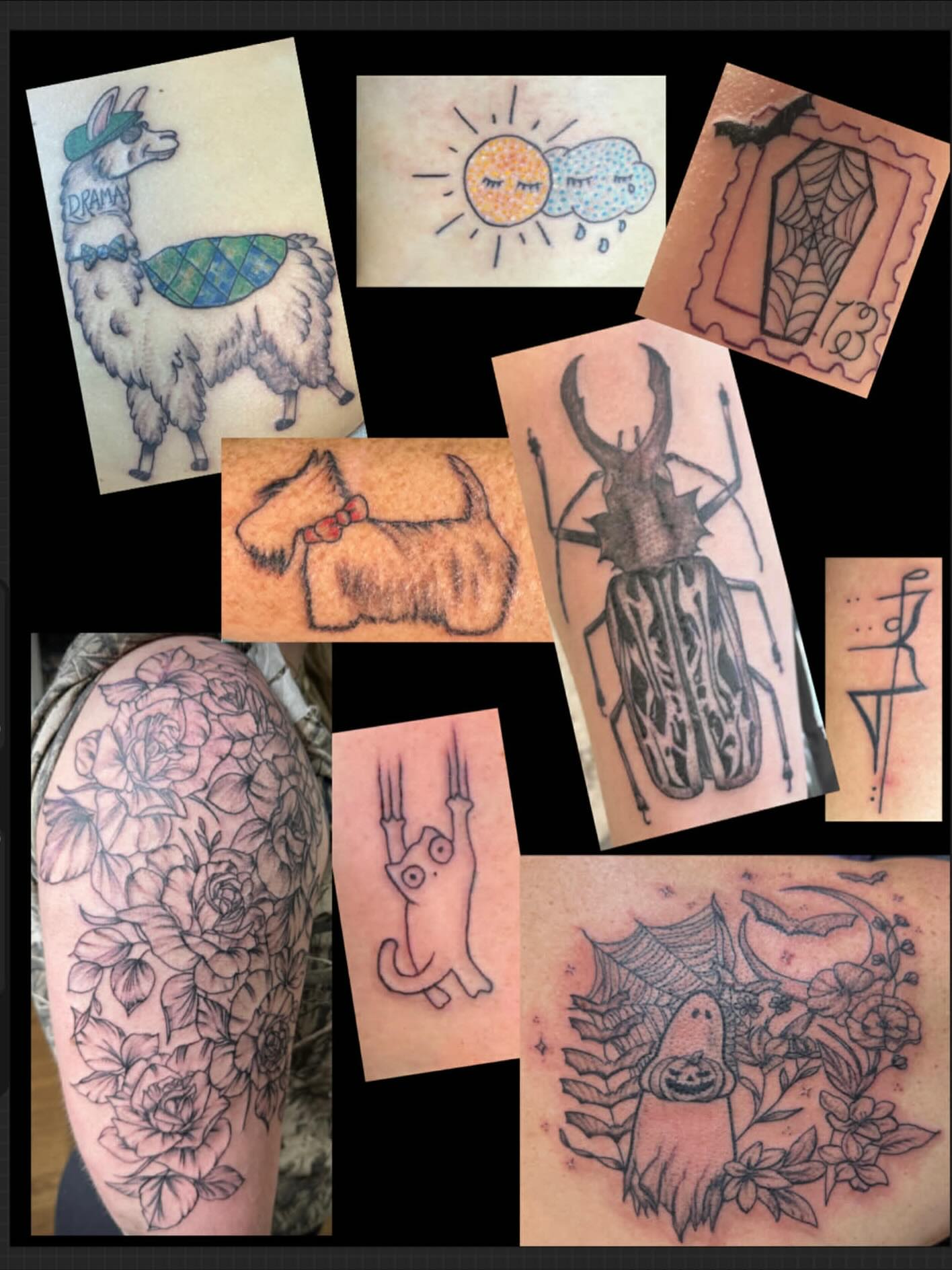 Llama with sunglasses American traditional tattoo on the forearm by Jillian Pardy