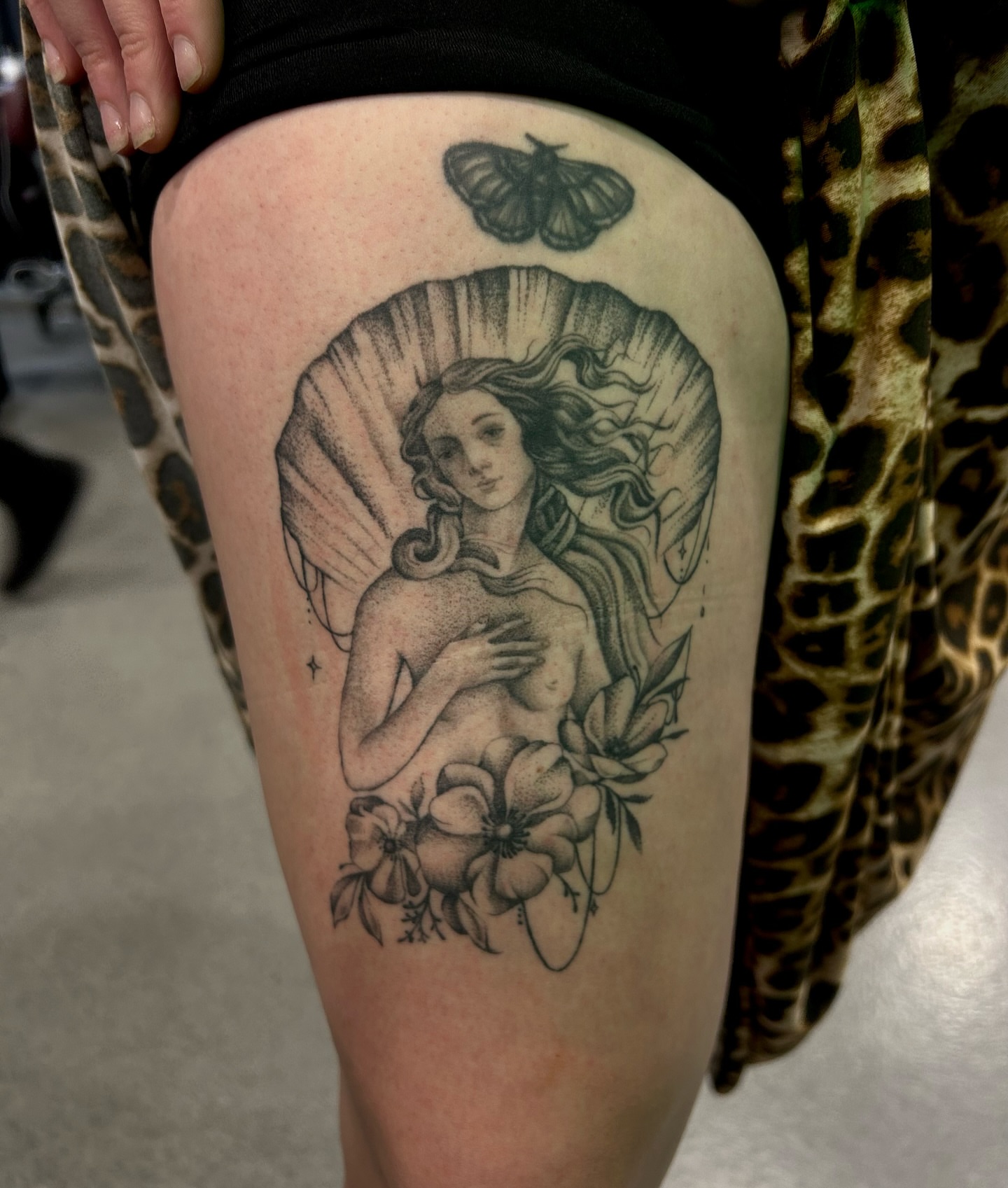 Tattoo by @tattoosbyalyssa — black_and_grey, dotwork