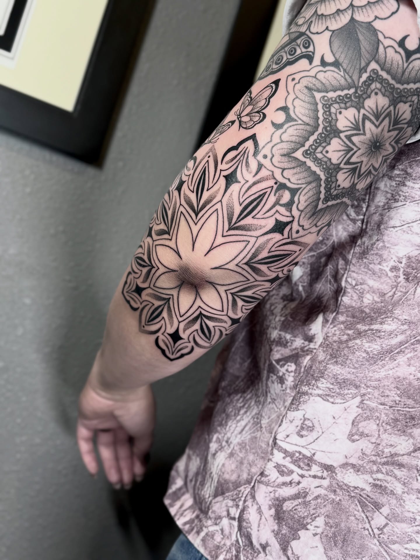 Lotus flower dotwork tattoo on the forearm by ♡ Erika Soya ♡