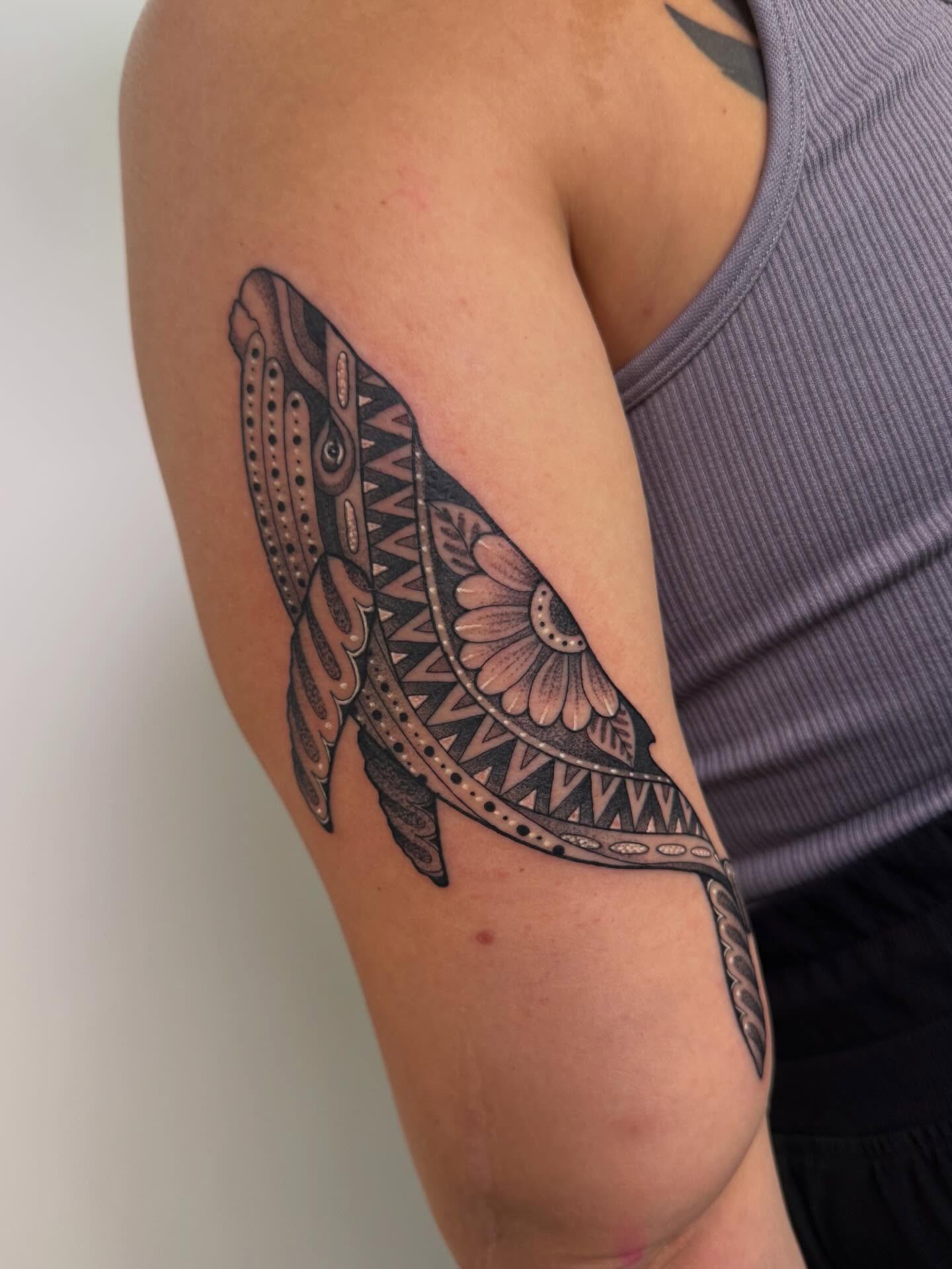Tattoo by @tannerminocktattoos — black_and_grey, geometric
