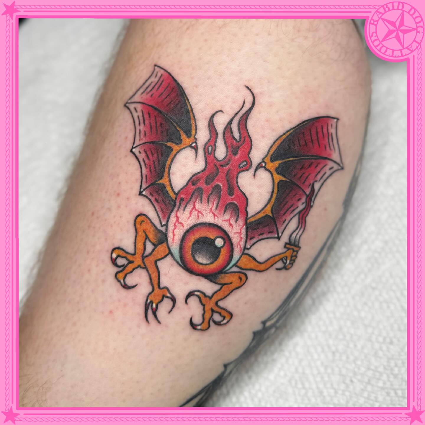 Bat American traditional tattoo on the forearm by 𝕷𝖊𝖝𝖎 𝕽𝖚𝖓𝖞𝖔𝖓