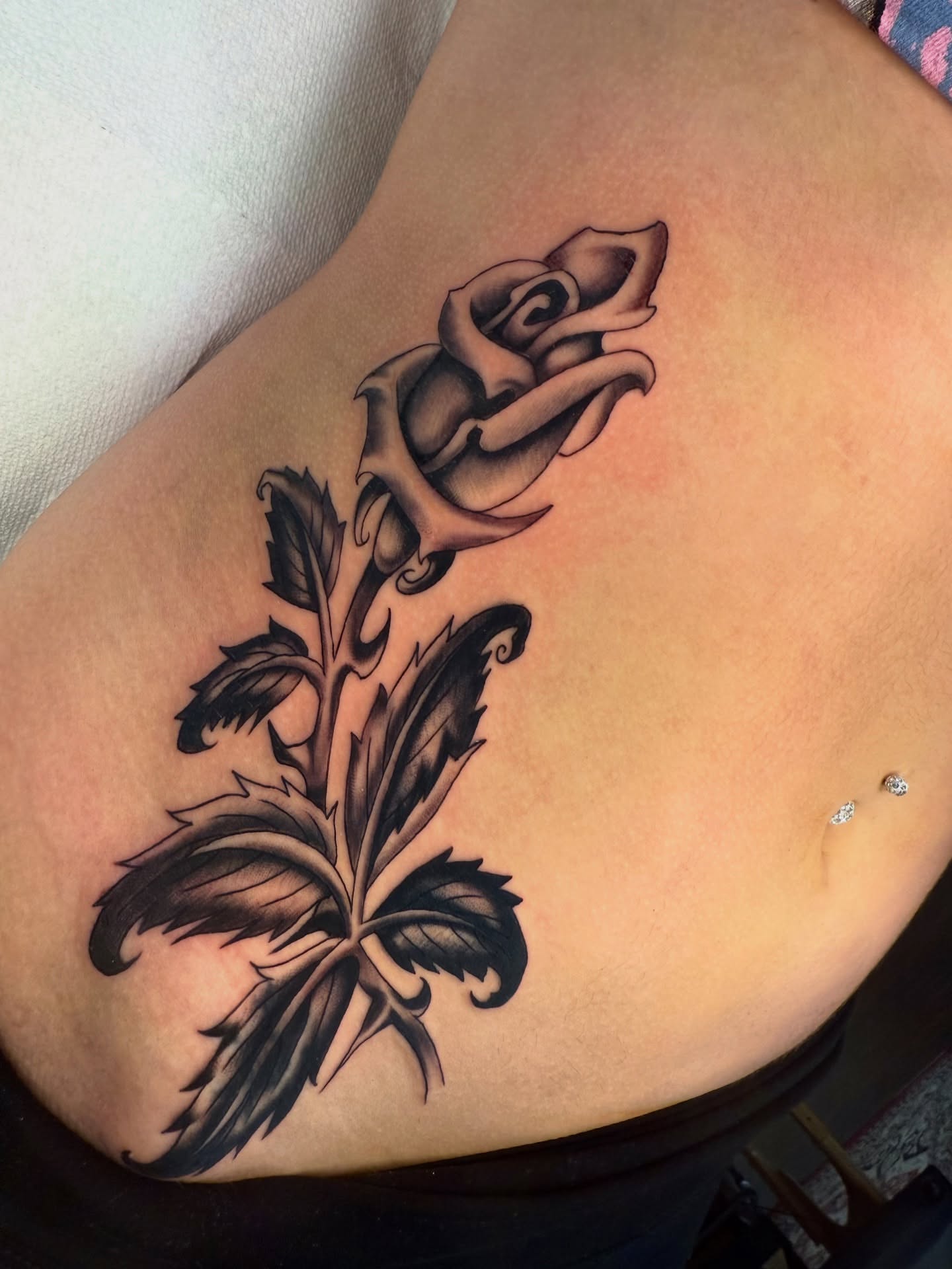 Rose black and grey tattoo by sydtatz