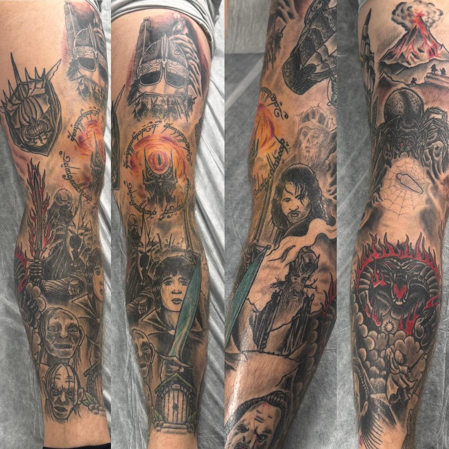 Middle-earth characters realism tattoo on the forearm by Eric James, Columbus, Ohio
