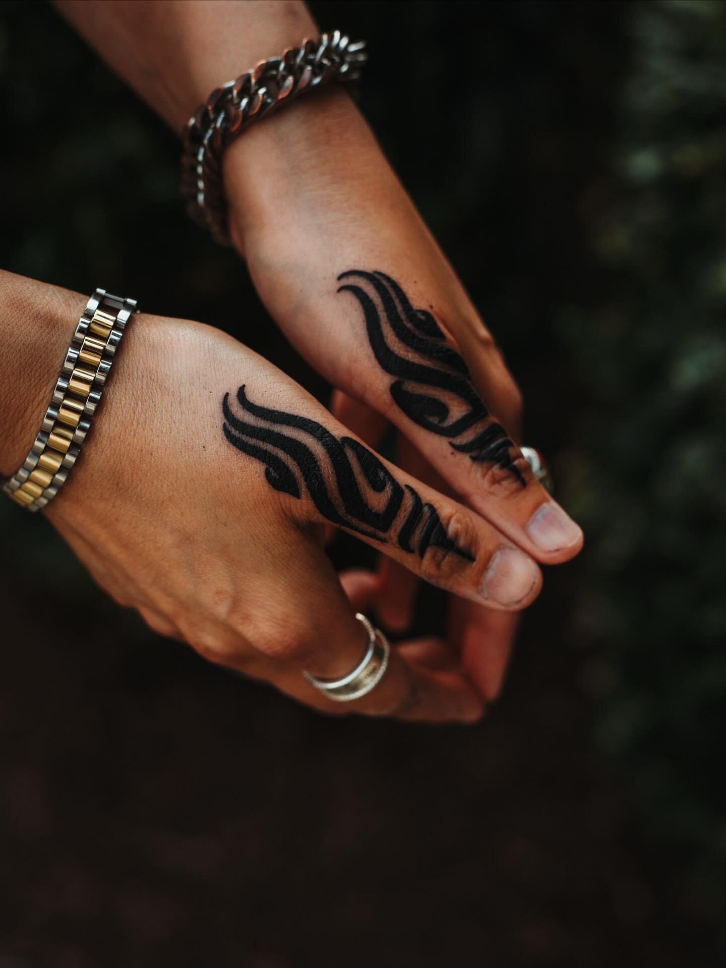 Flame tribal tattoo on the hand by 🕸 ᴠɪᴠɪᴀɴ ʟᴏʀᴇ 🕸, Nashville, Tennessee