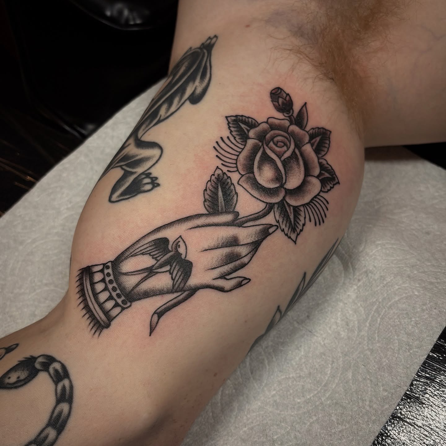 Tattoo by @mattegizi — american_traditional, black_and_grey