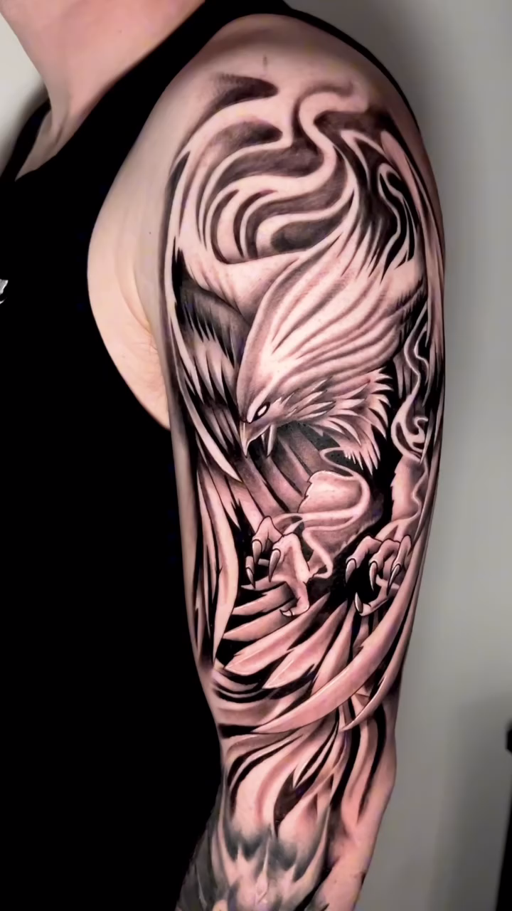 Tattoo by @harveyztattooz — realism, black_and_grey
