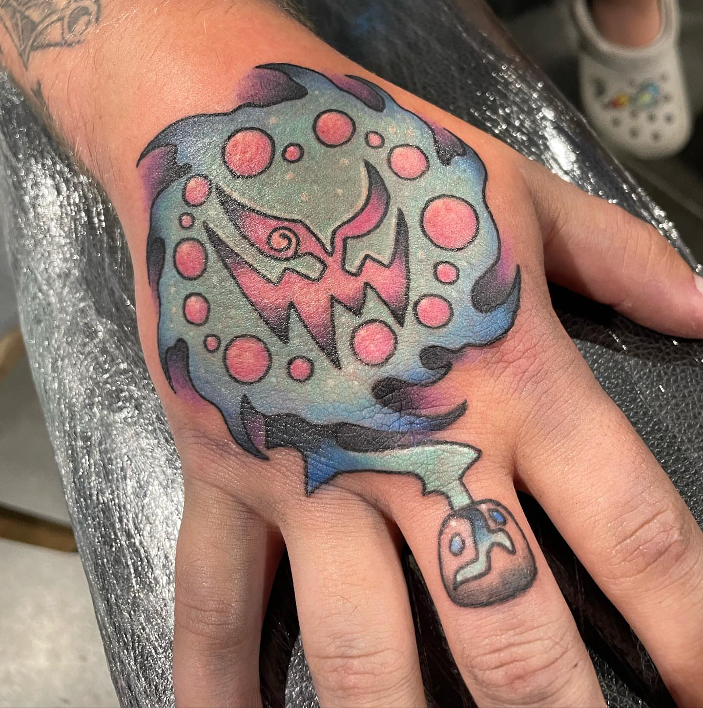 Tattoo by @zetersenn_ink — dotwork, surrealism