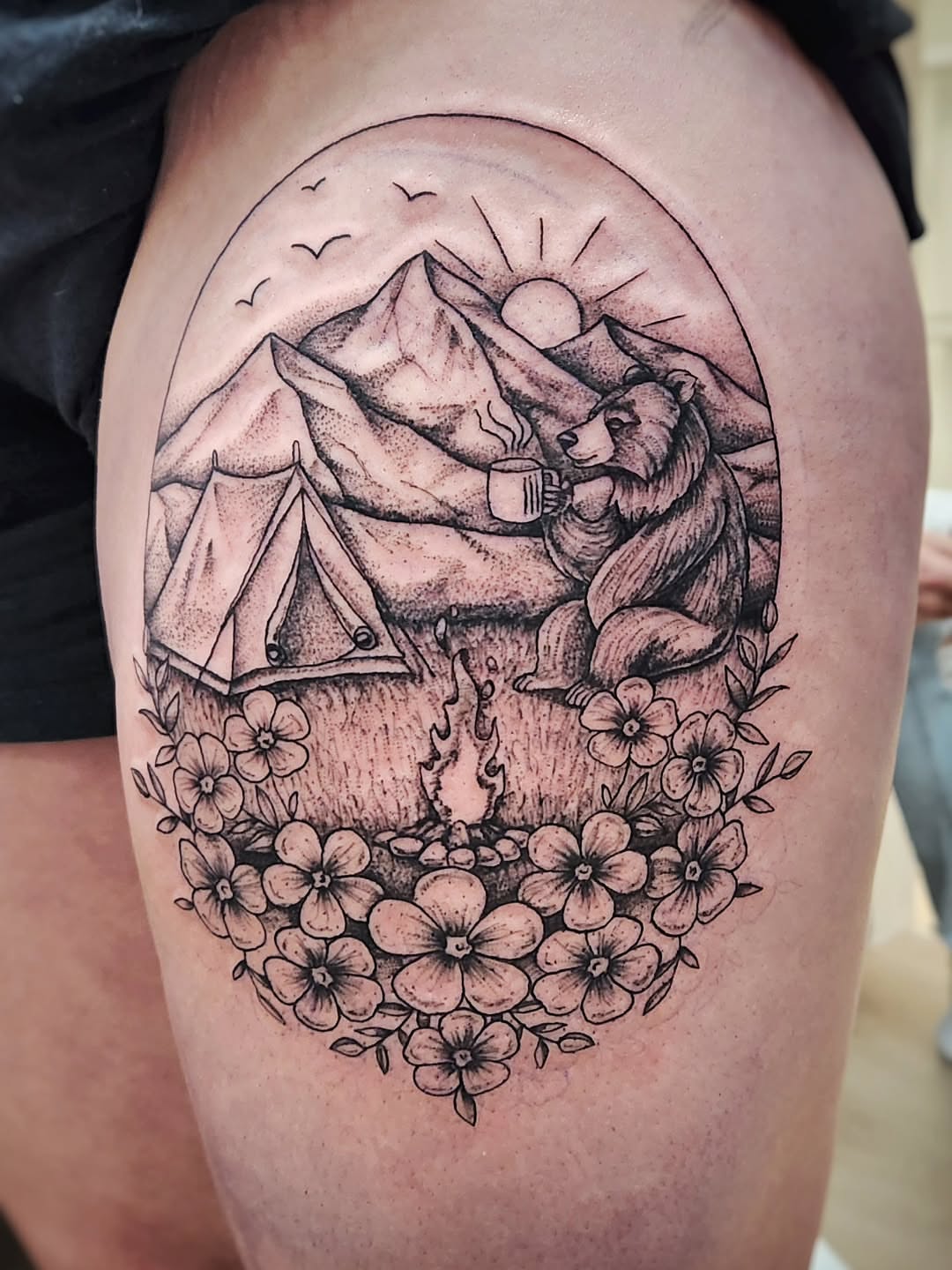 Tattoo by @sacredgemometry — dotwork, realism