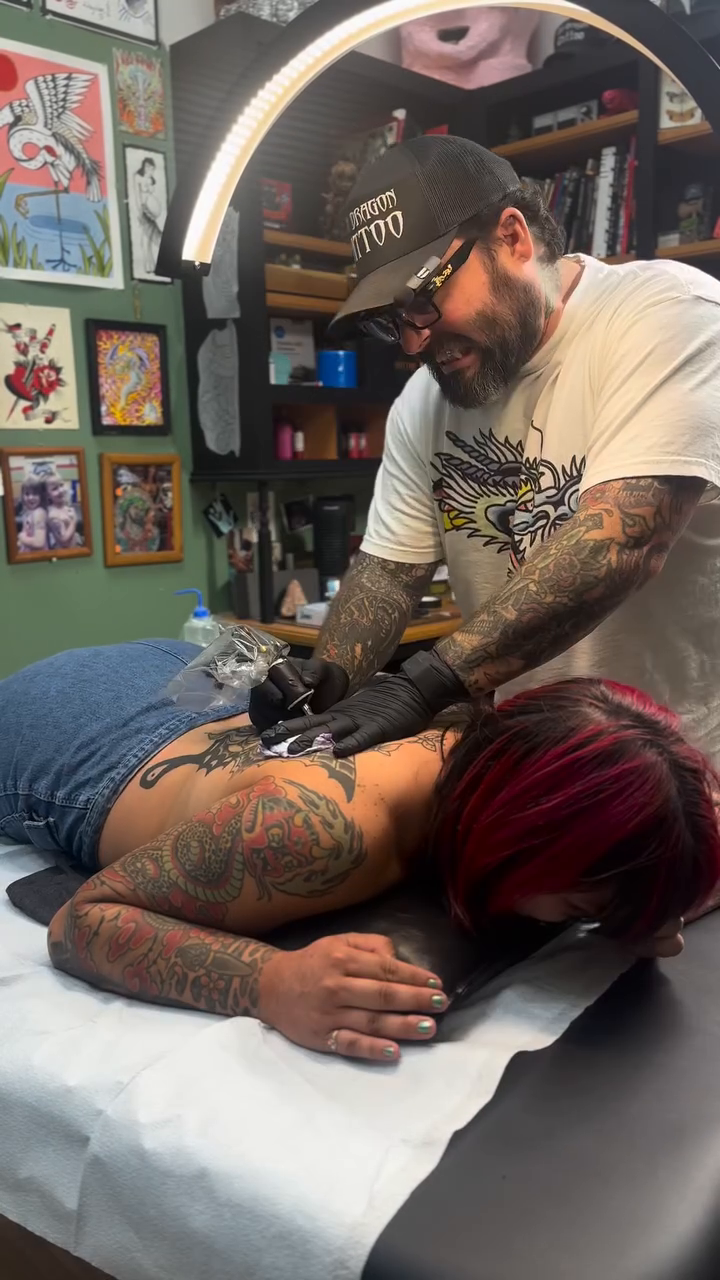 Tattoo by @mrfatdragon — japanese_irezumi, black_and_grey