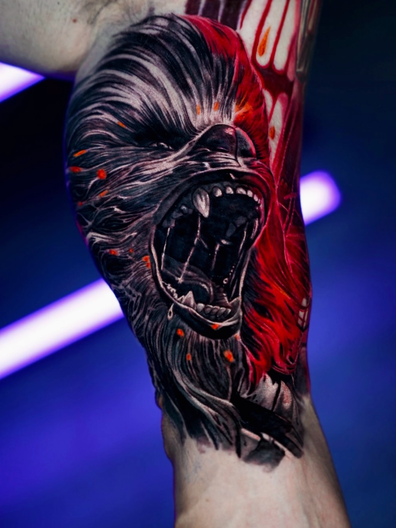 Scream dark realism tattoo on the forearm by Bailey Lemus
