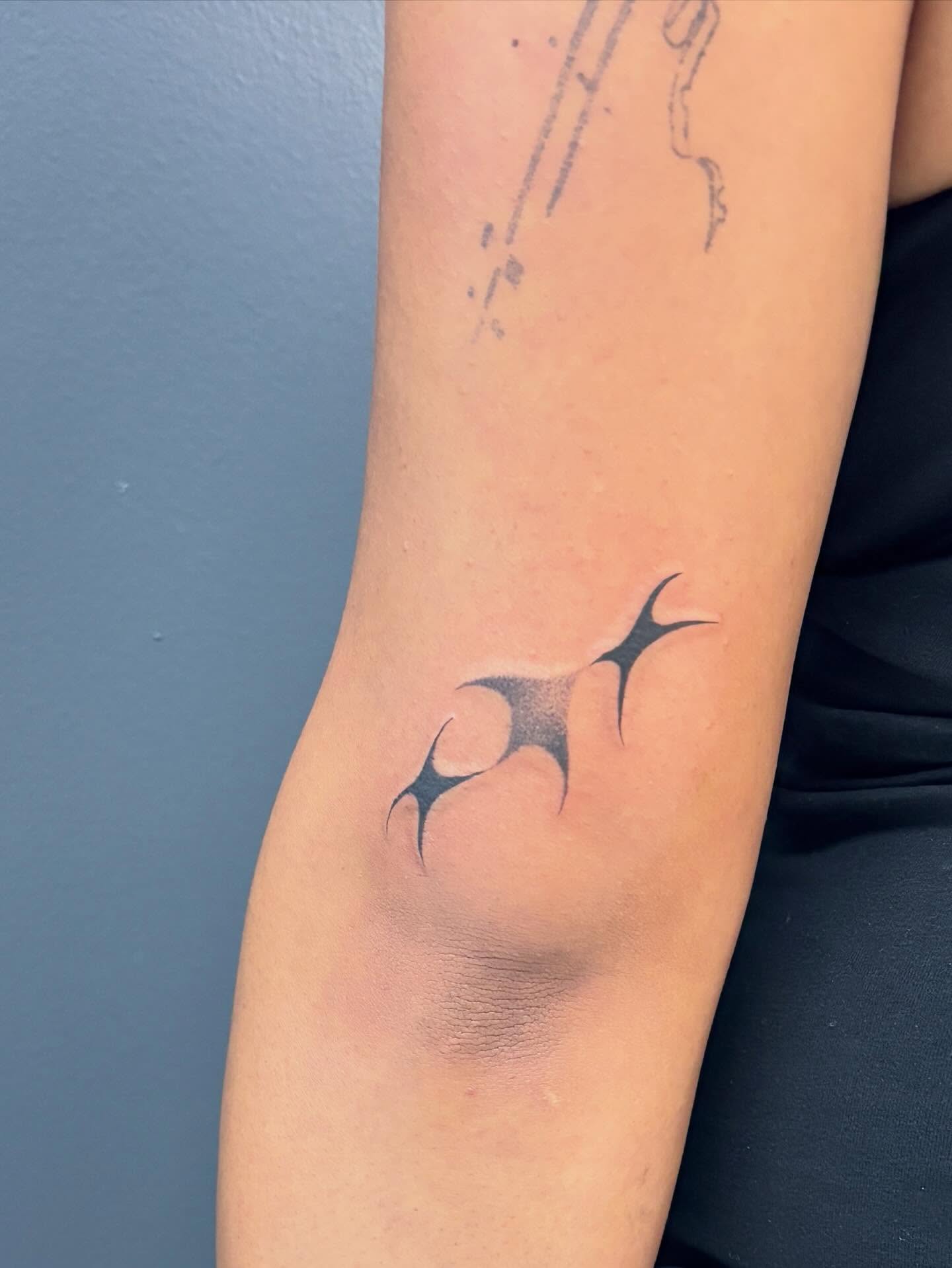 Abstract geometric shapes geometric tattoo on the forearm by ꜱʜɪʀʟᴇʏ
