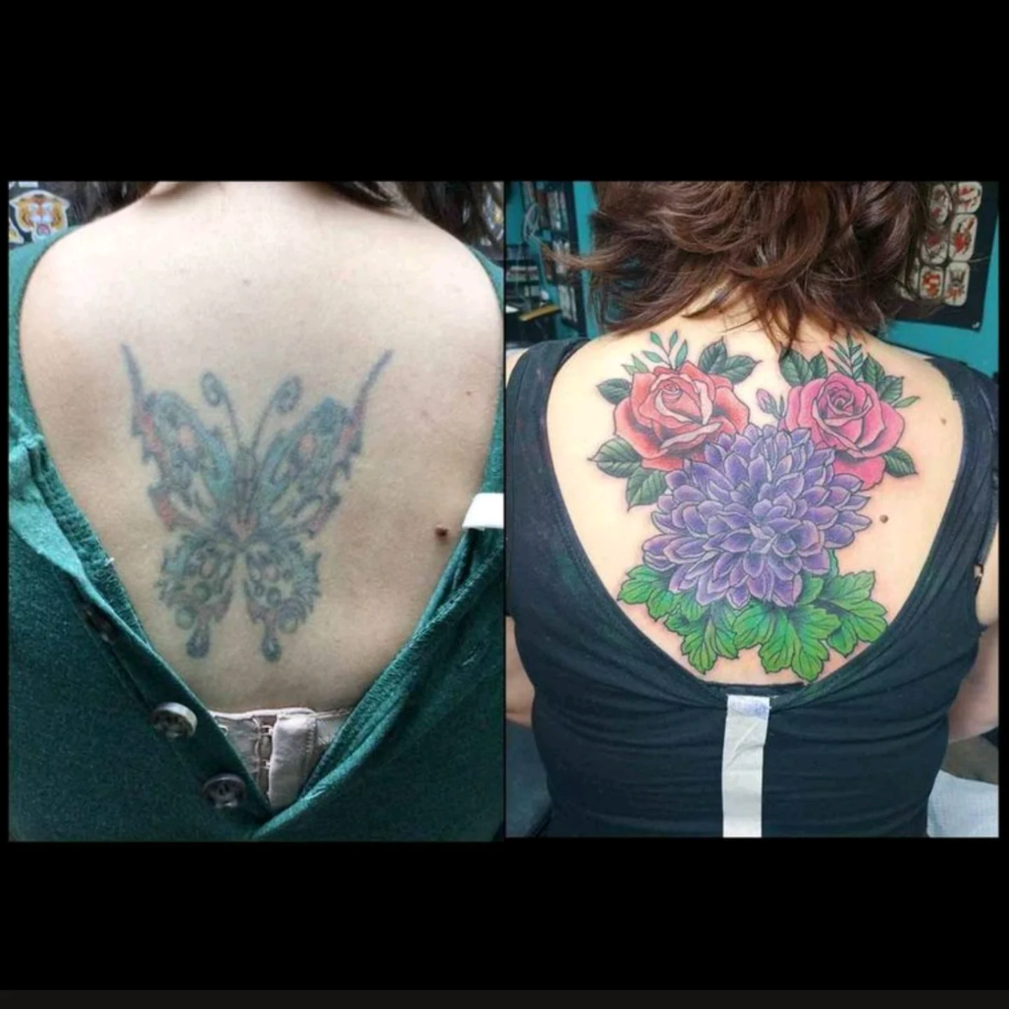 Butterfly new school tattoo on the back by Reb Fularz