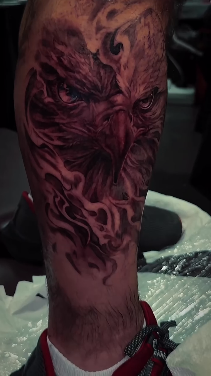 Eagle head realism tattoo by Derrick Joe tattoos