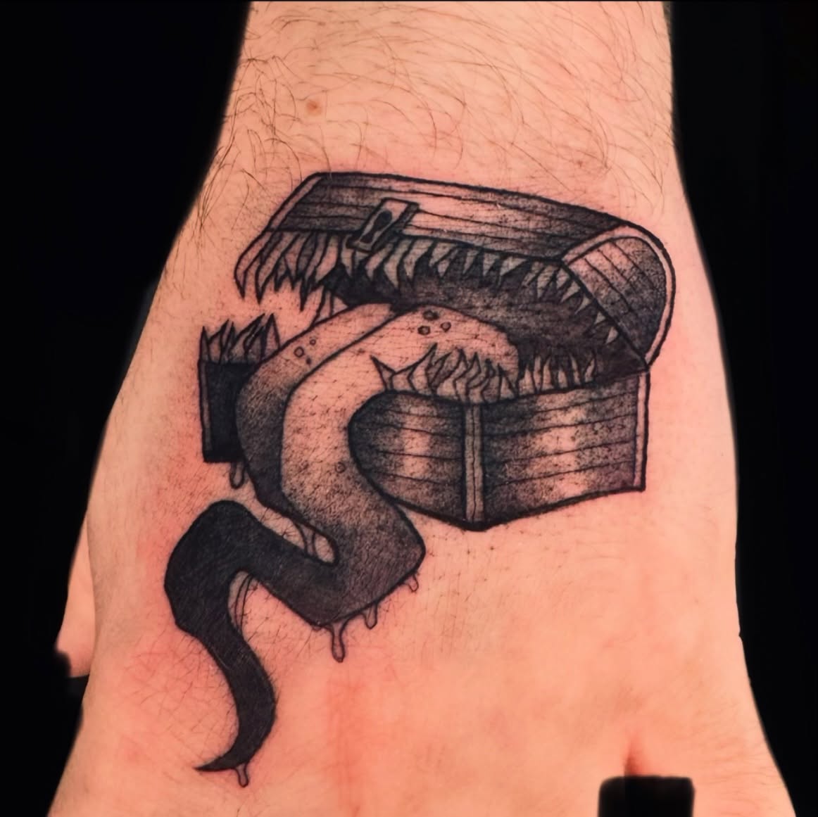 Tattoo by @astrochocobo — black_and_grey