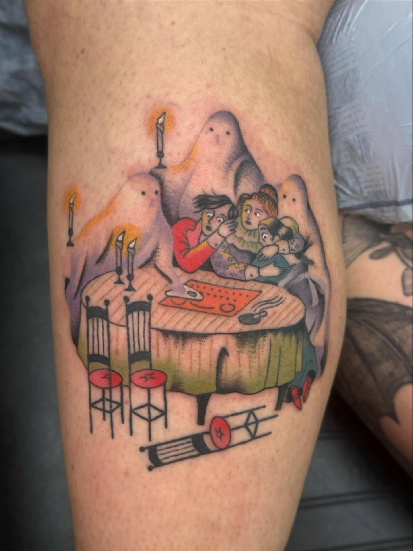 Tattoo by @tina_b_draws — american_traditional, dotwork
