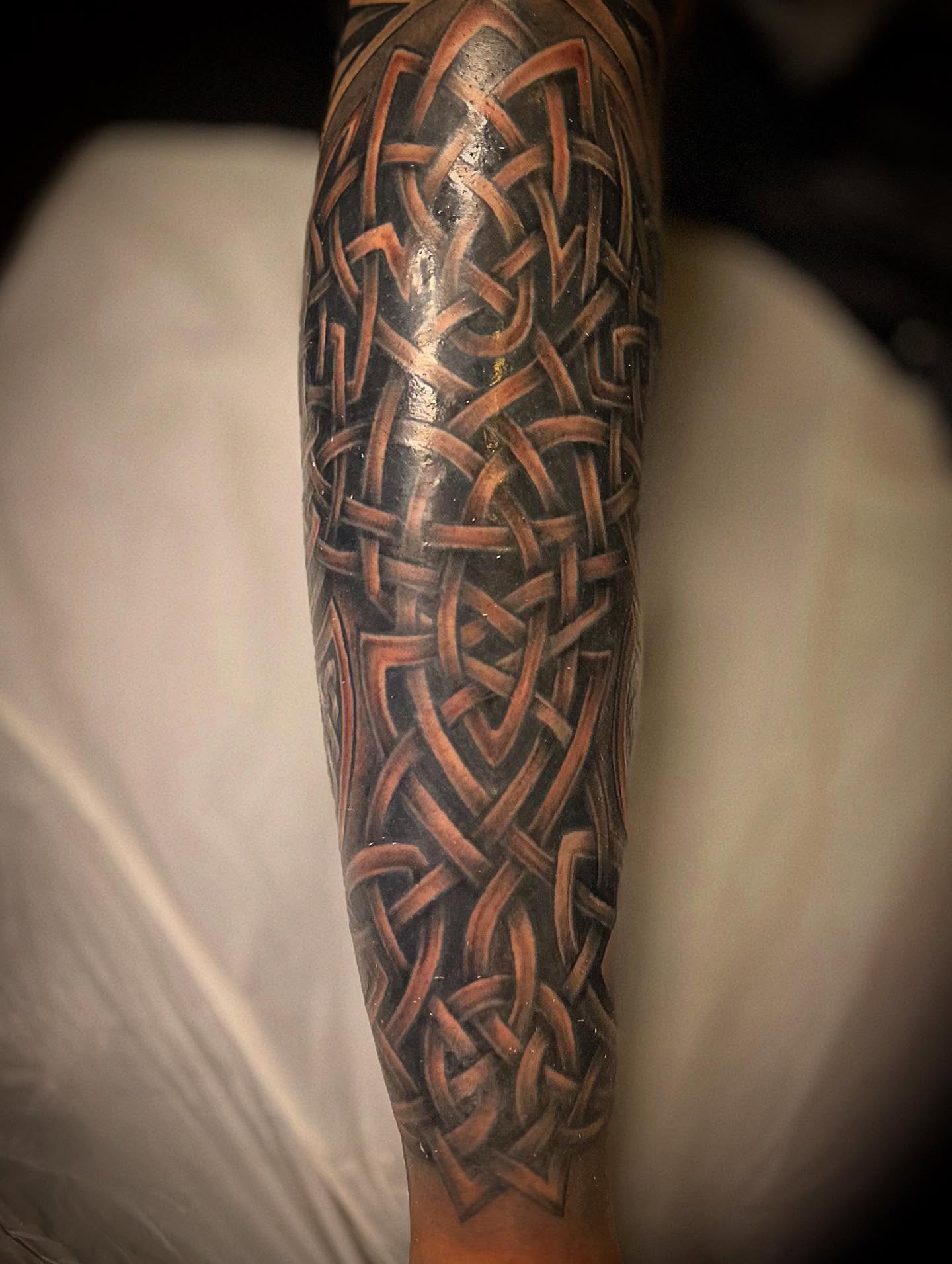 Tattoo by @eddieshawtattoos — black_and_grey, geometric