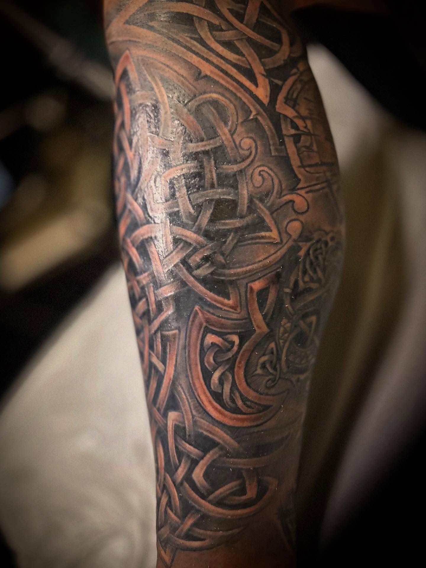 Tattoo by @eddieshawtattoos — black_and_grey, geometric