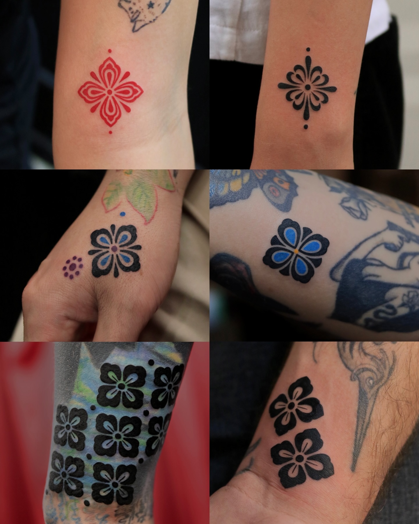 Flower geometric tattoo on the forearm by Seoul tattoo