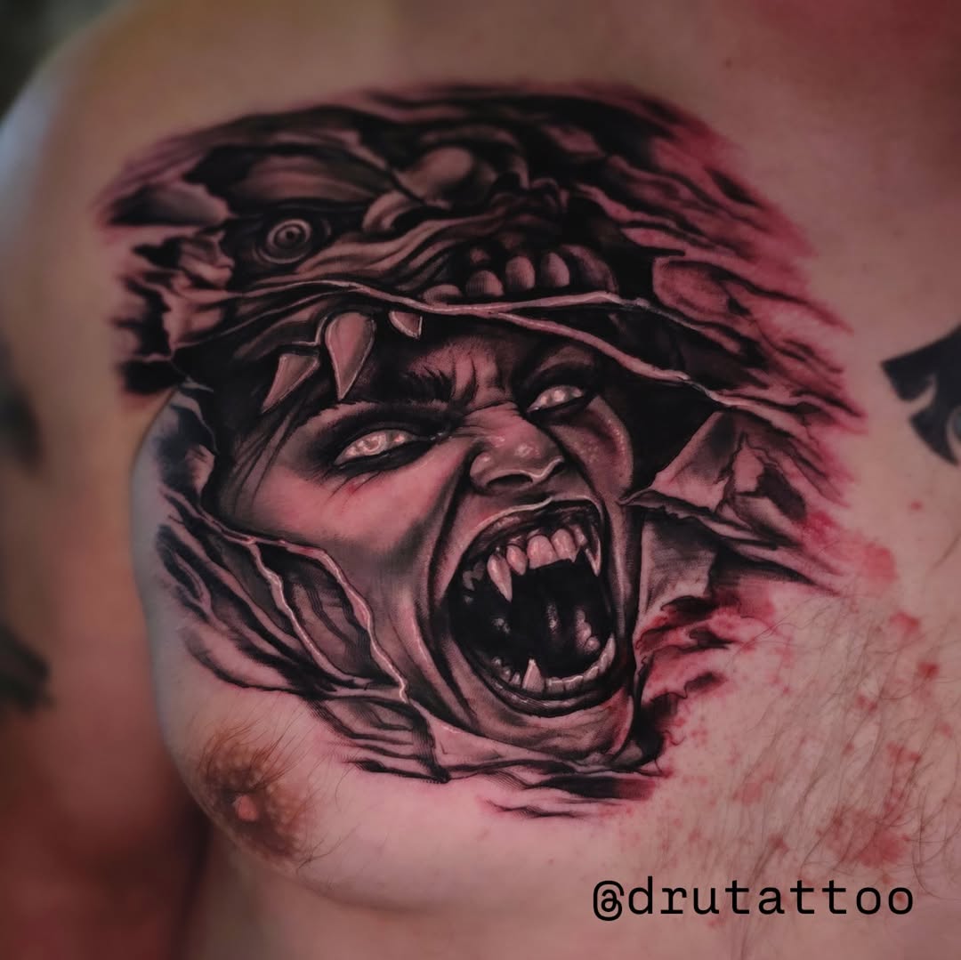 Tattoo by @drutattoo — realism, dark_realism