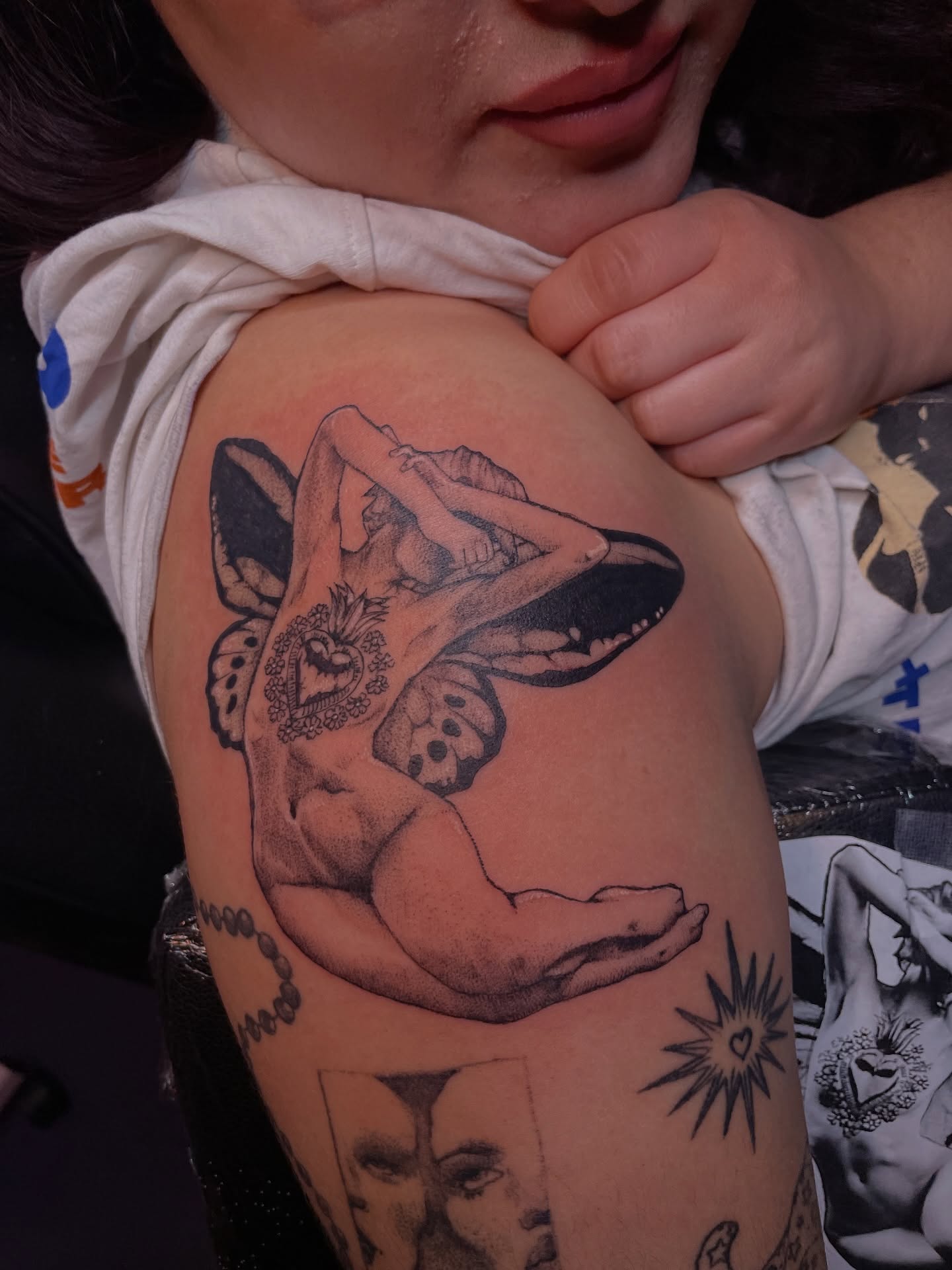 Tattoo by @creatureoutside — dotwork, realism