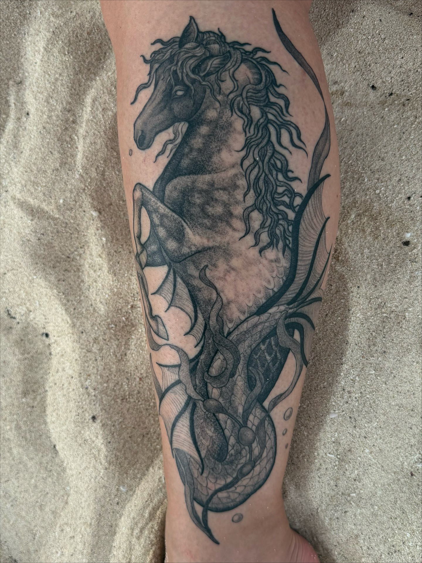 Tattoo by @meluusiine — black_and_grey, realism